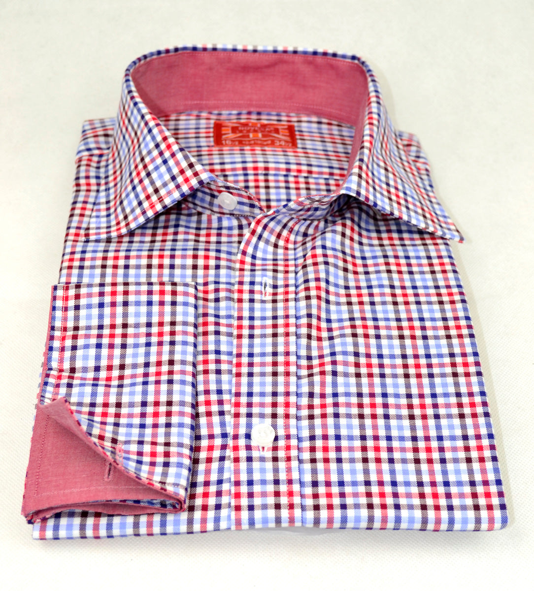 Blue, Red and Burgundy Check Shirt