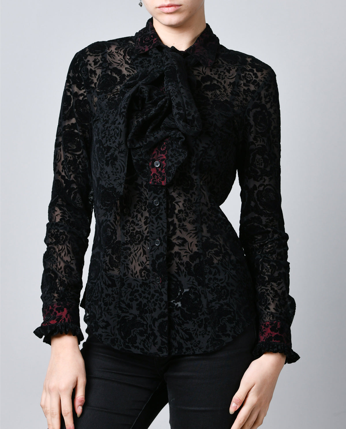 Velvet Flocked Blouse