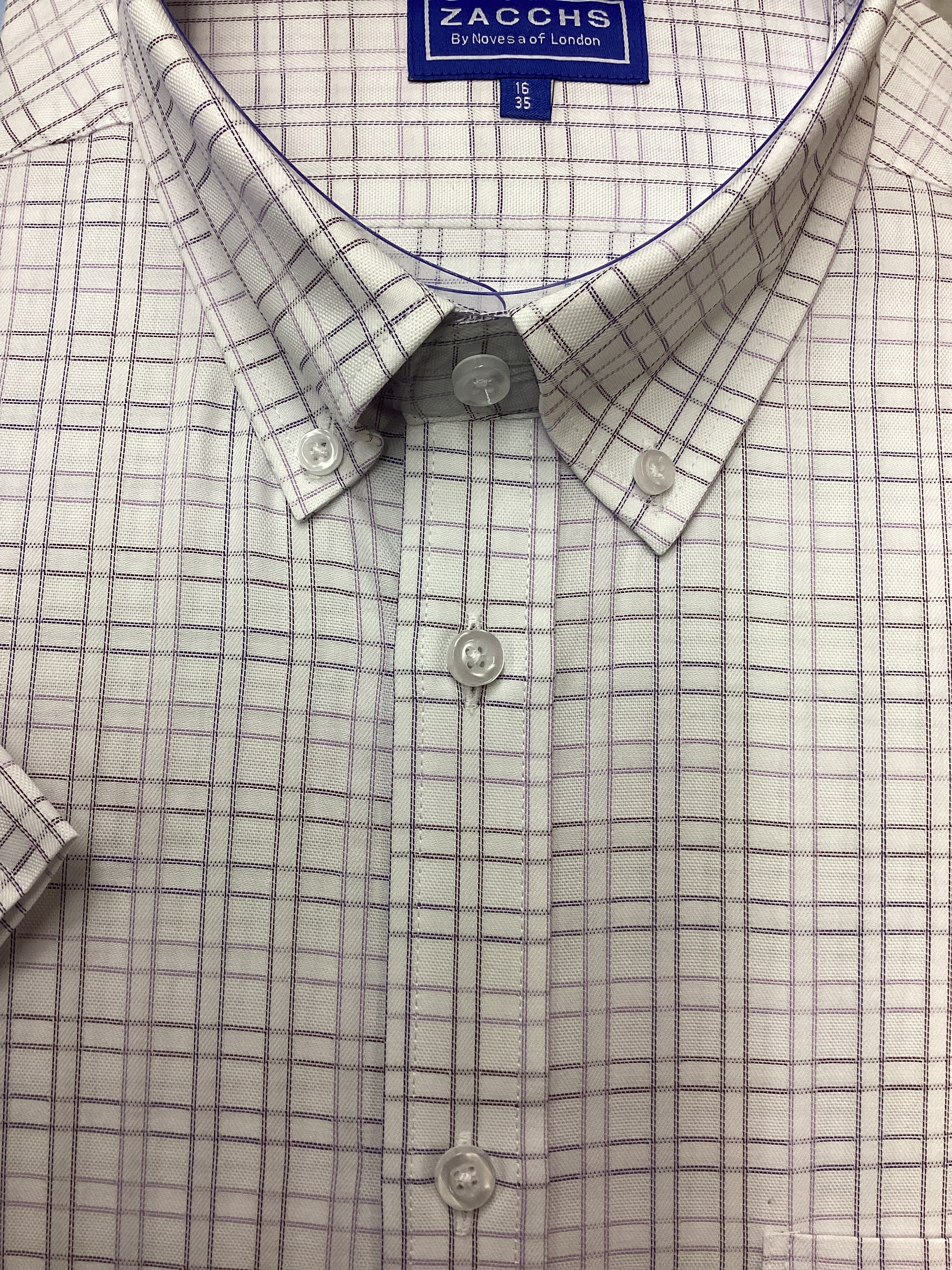 Purple Windowpanes Short Sleeve