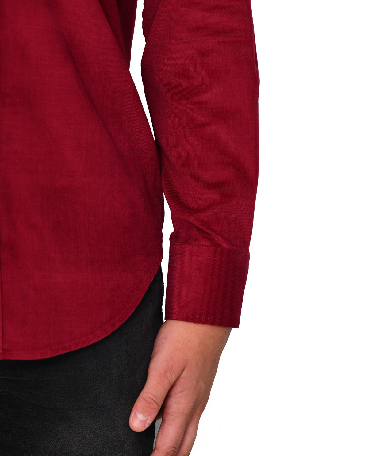 Men's Dark Red Corduroy Long Sleeve