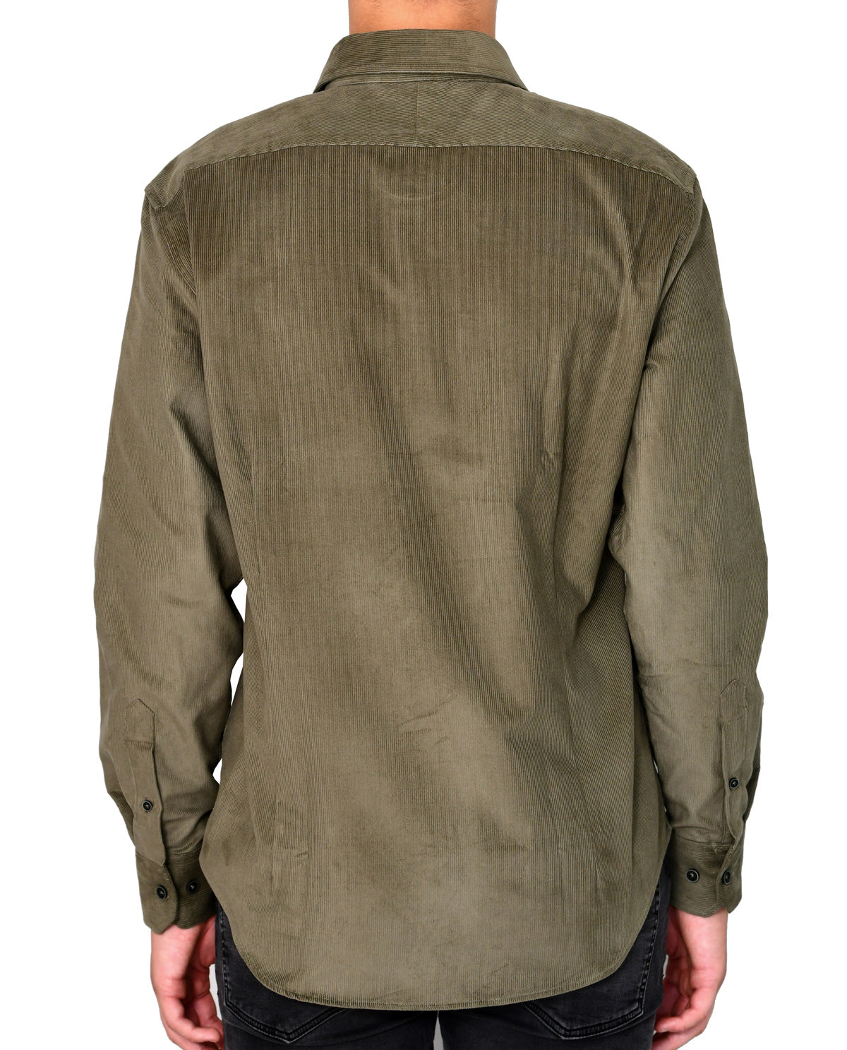 Men's Olive Corduroy Long Sleeve