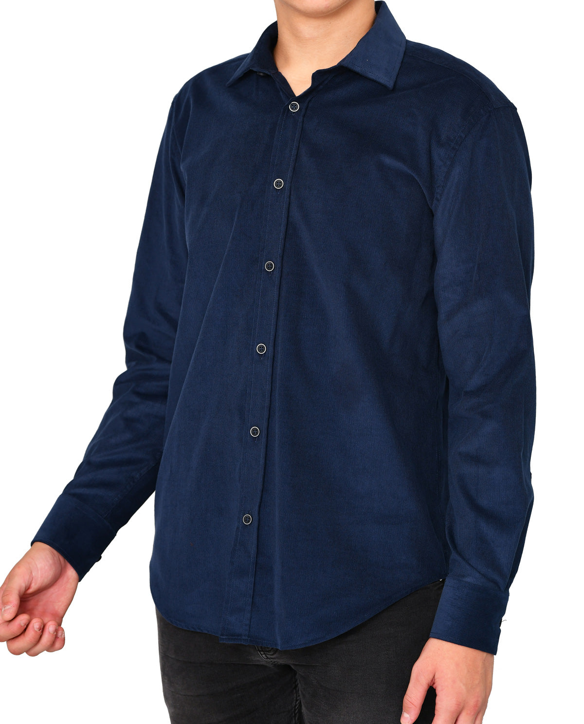 Men's Navy Corduroy Long Sleeve