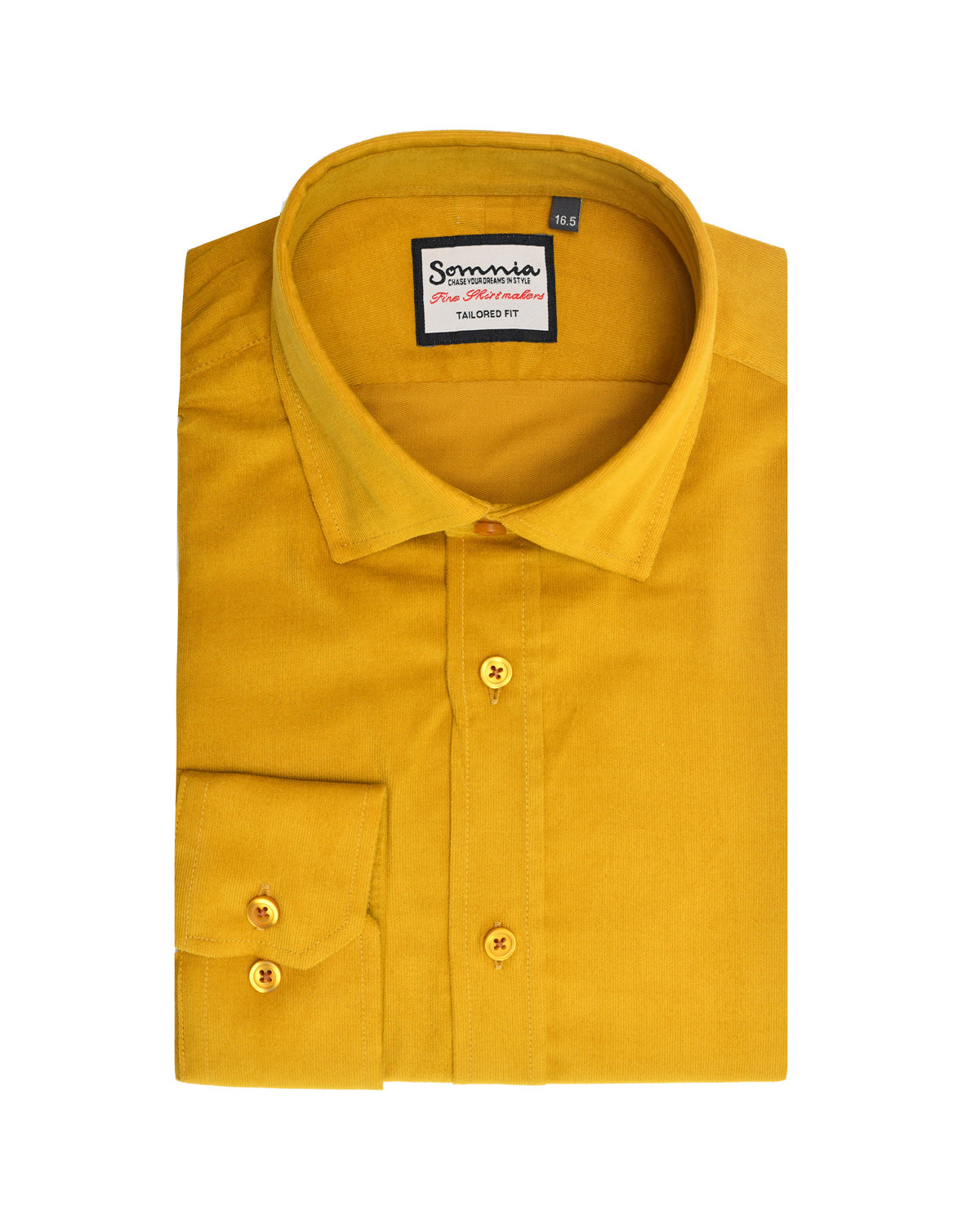 Men's Yellow Corduroy Long Sleeve