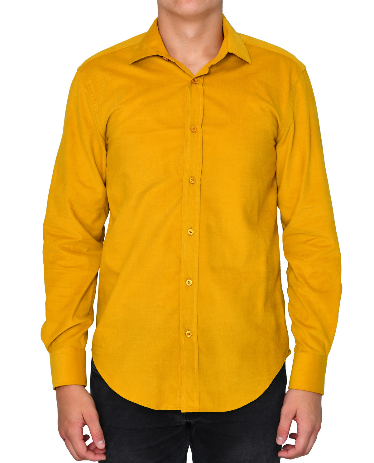 Men's Yellow Corduroy Long Sleeve