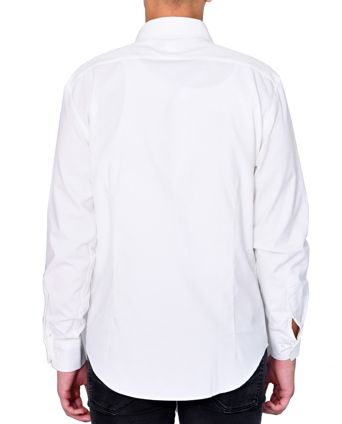 Men's White Corduroy Long Sleeve