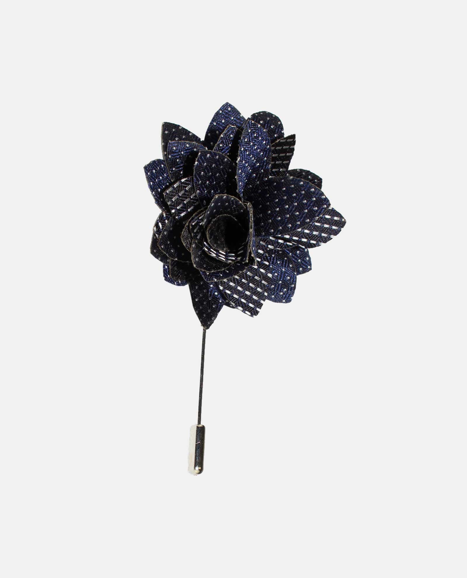 White Pattern on Navy Lapel Pin