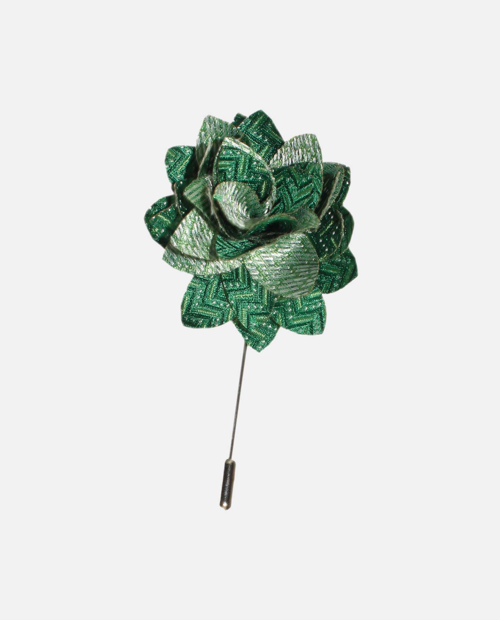 Emerald Green With White Accents Lapel Pin